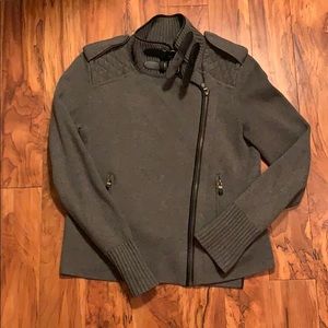 Ann Taylor asymmetrical zip sweater moto jacket.